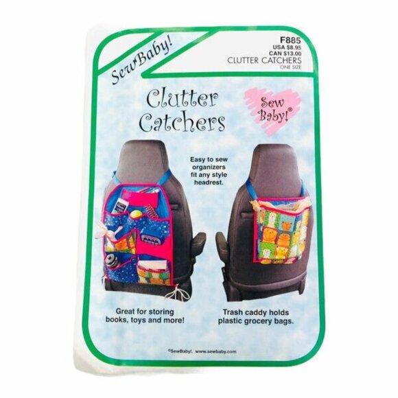 Sew Baby Sewing Pattern F885 Clutter Catcher Back of Car Seat Organizers Uncut - Picture 1 of 2